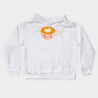 Cute Kawaii Heart Coffee Kids Hoodie